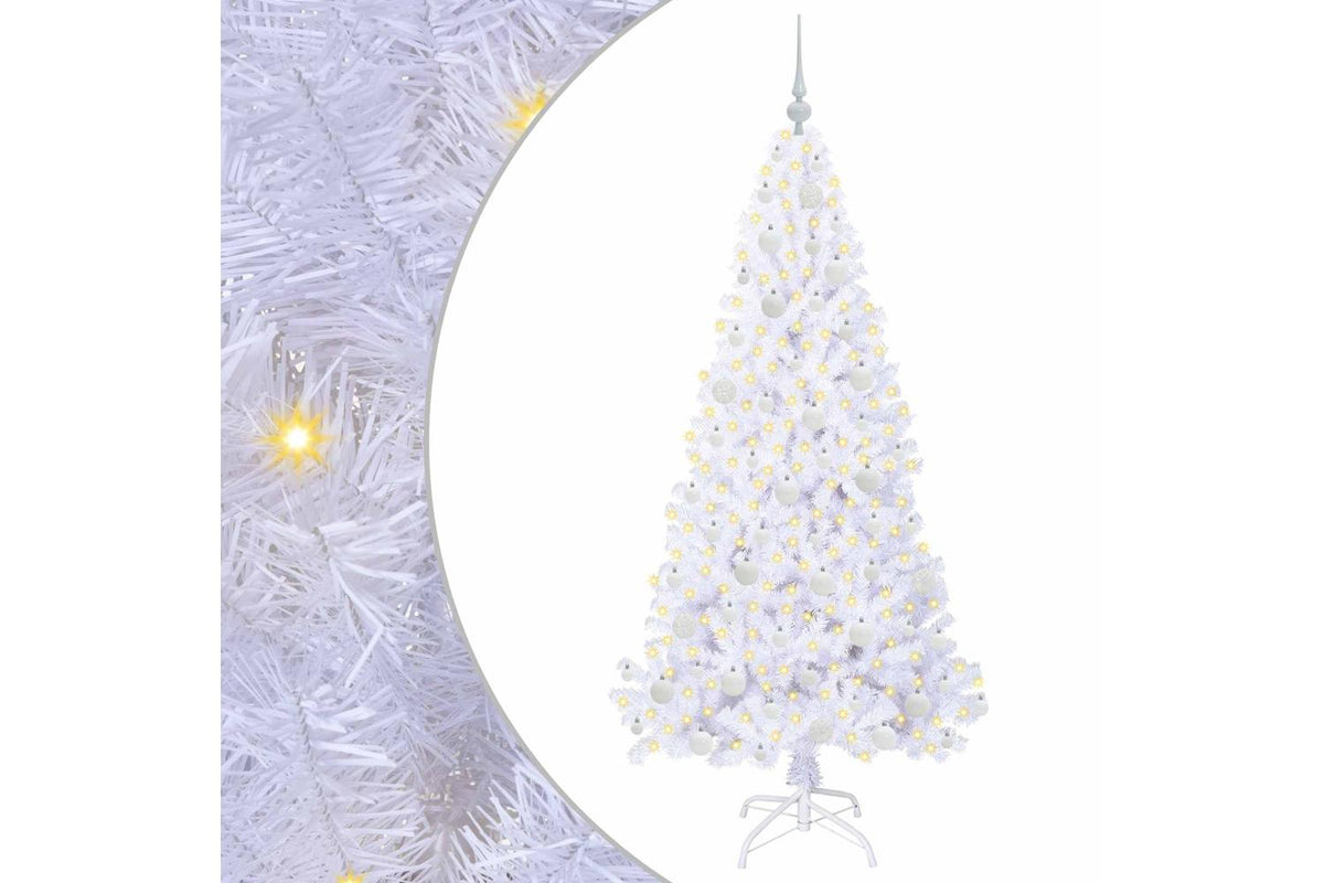Vidaxl Artificial Christmas Tree With Stand White 180 Cm Pvc And Steel-2