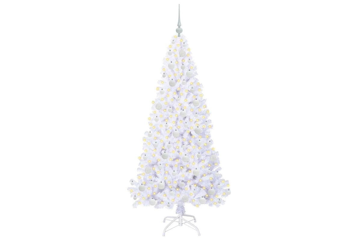 Vidaxl Artificial Christmas Tree With Stand White 180 Cm Pvc And Steel-3