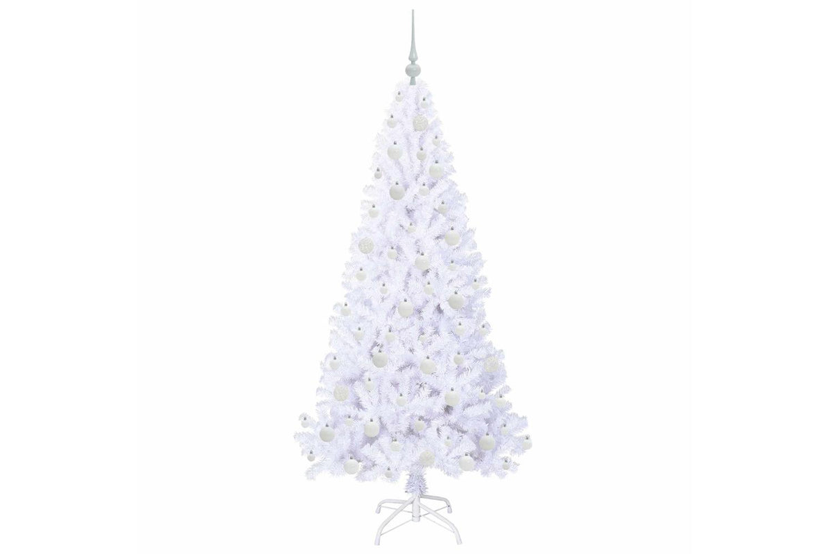 Vidaxl Artificial Christmas Tree With Stand White 180 Cm Pvc And Steel-4