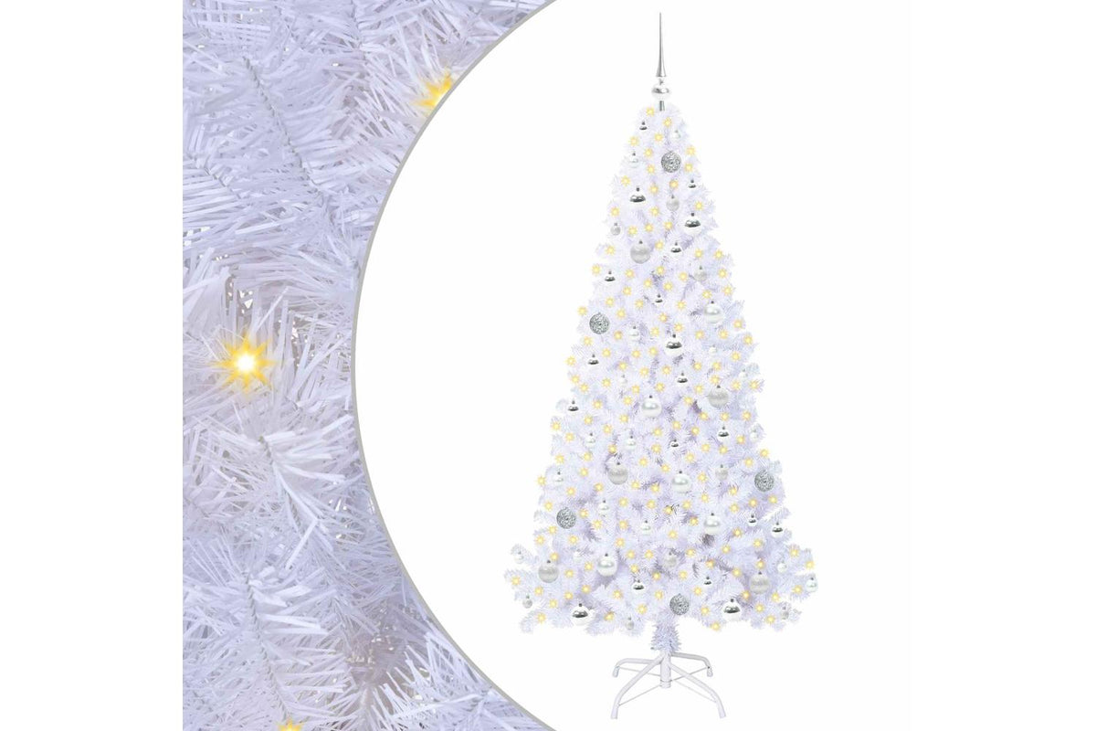 Vidaxl Artificial Christmas Tree With Stand White 180 Cm Pvc And Steel-2