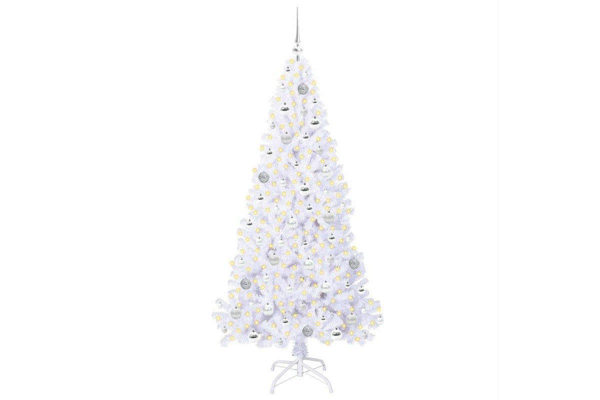 Vidaxl Artificial Christmas Tree With Stand White 180 Cm Pvc And Steel-3