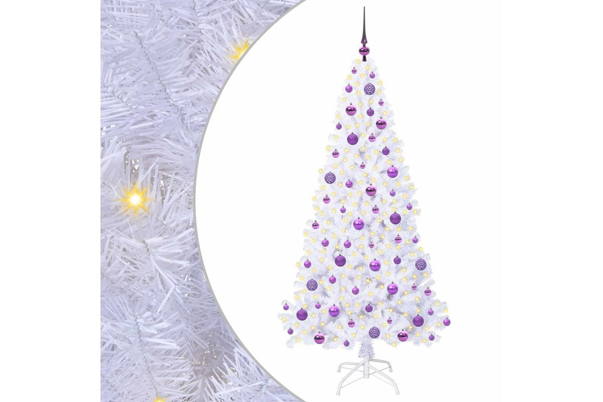 Vidaxl Artificial Christmas Tree With Stand White 180 Cm Pvc And Steel-2