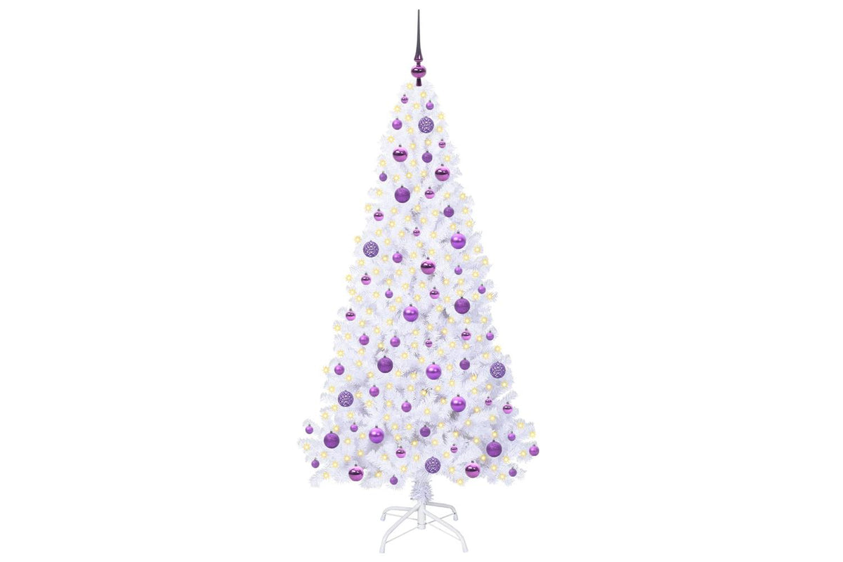 Vidaxl Artificial Christmas Tree With Stand White 180 Cm Pvc And Steel-3