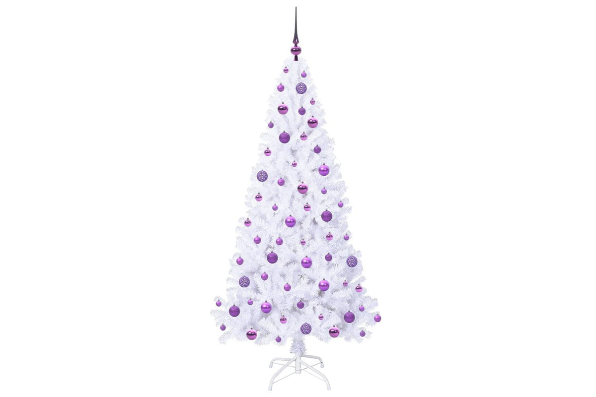 Vidaxl Artificial Christmas Tree With Stand White 180 Cm Pvc And Steel-4