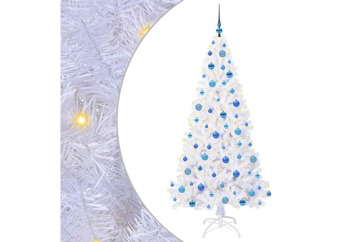 Vidaxl Artificial Christmas Tree With Stand White 180 Cm Pvc And Steel-2