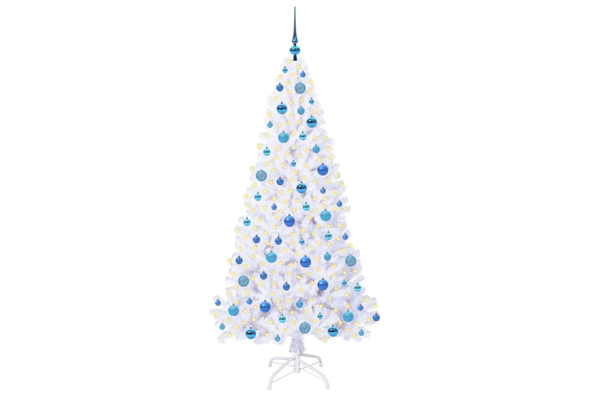 Vidaxl Artificial Christmas Tree With Stand White 180 Cm Pvc And Steel-3