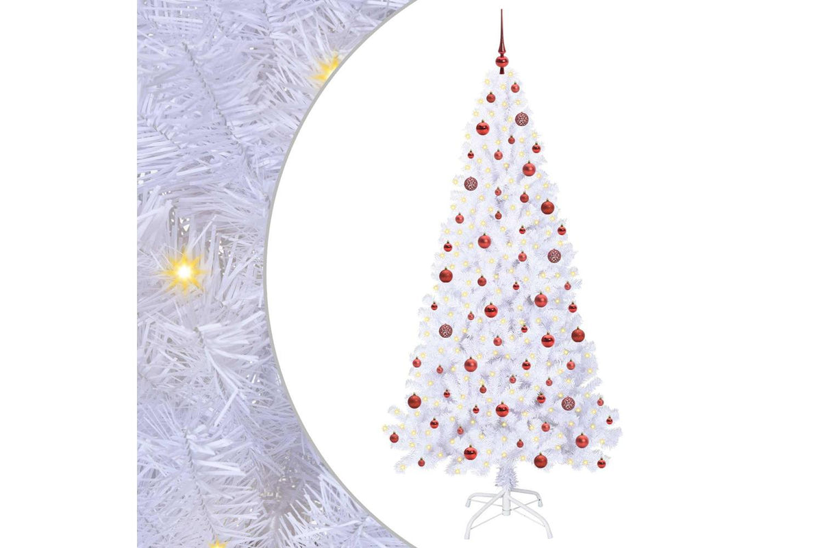 Vidaxl Artificial Christmas Tree With Stand White 210 Cm Pvc And Steel-2