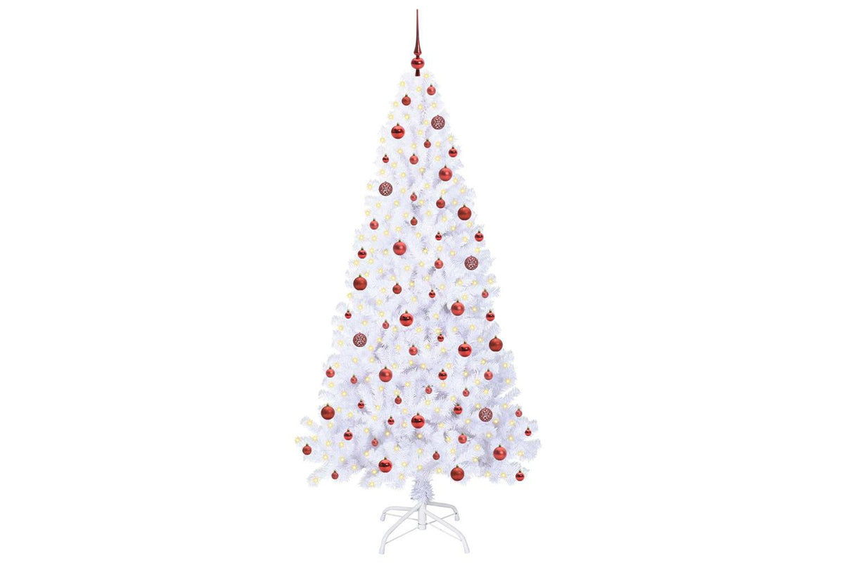 Vidaxl Artificial Christmas Tree With Stand White 210 Cm Pvc And Steel-3