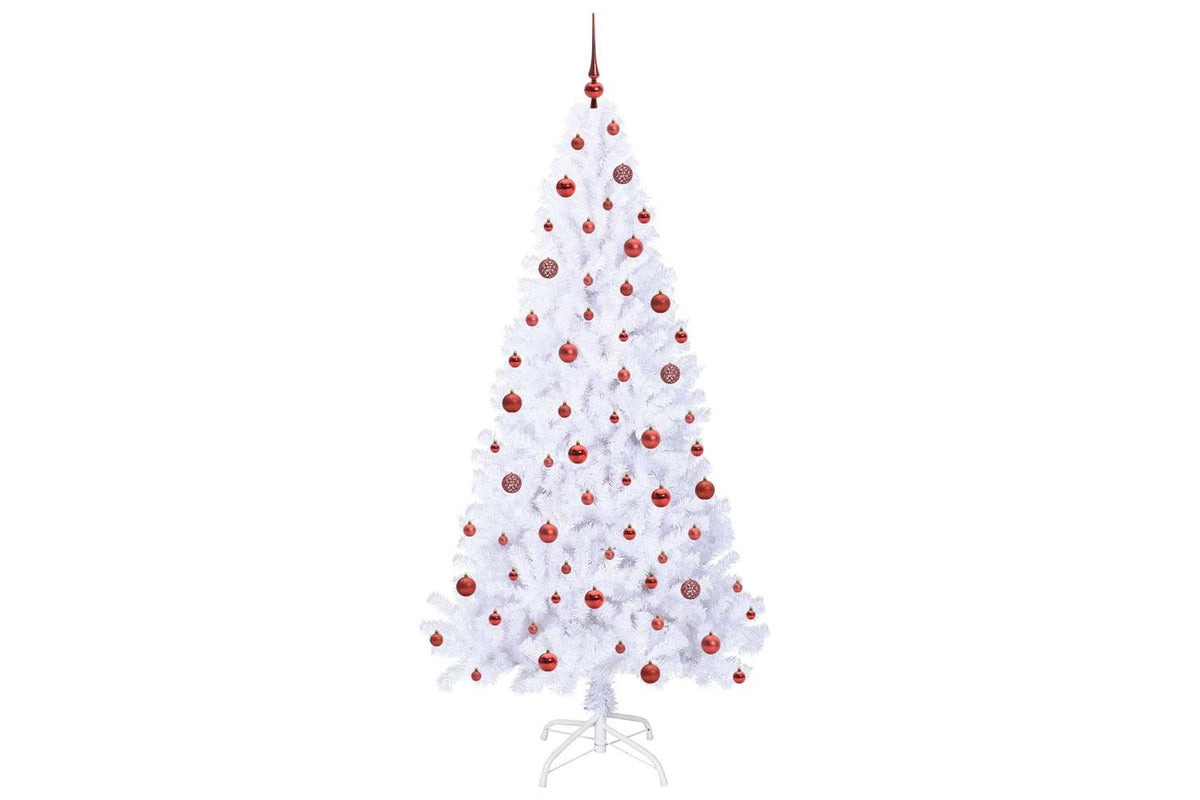 Vidaxl Artificial Christmas Tree With Stand White 210 Cm Pvc And Steel-4
