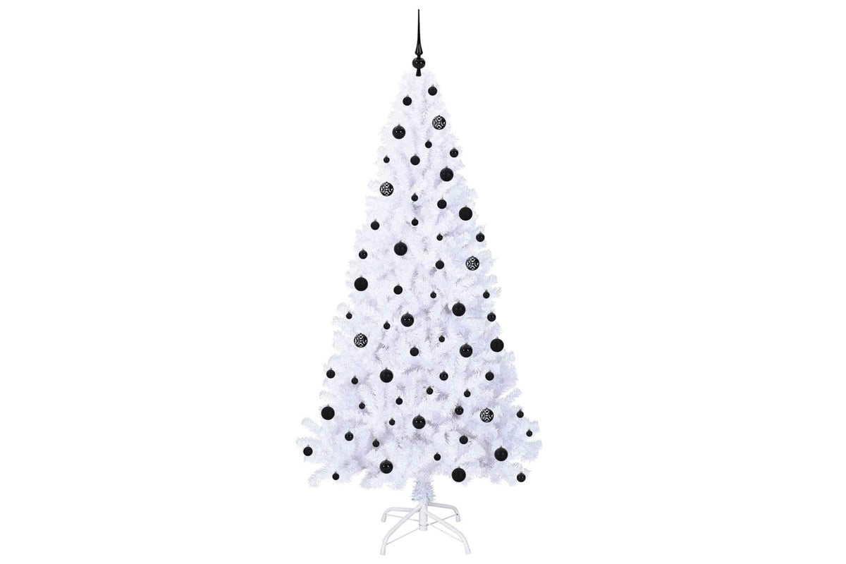 Vidaxl Artificial Christmas Tree With Stand White 210 Cm Pvc And Steel-4