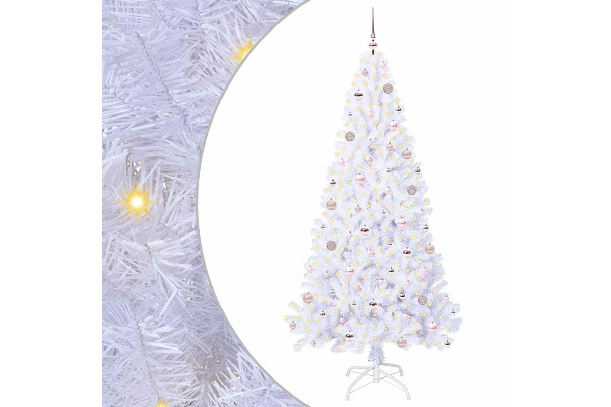 Vidaxl Artificial Christmas Tree With Stand White 210 Cm Pvc And Steel-2