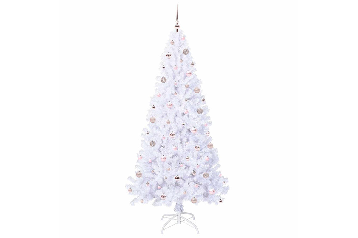 Vidaxl Artificial Christmas Tree With Stand White 210 Cm Pvc And Steel-4