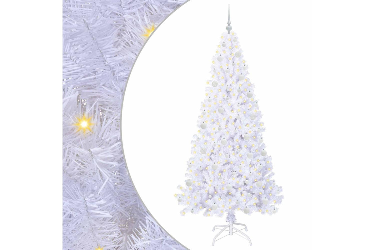 Vidaxl Artificial Christmas Tree With Stand White 210 Cm Pvc And Steel