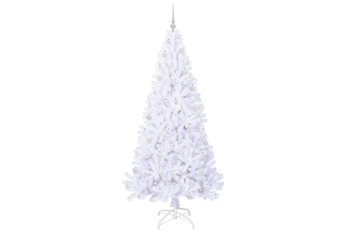 Vidaxl Artificial Christmas Tree With Stand White 210 Cm Pvc And Steel-4