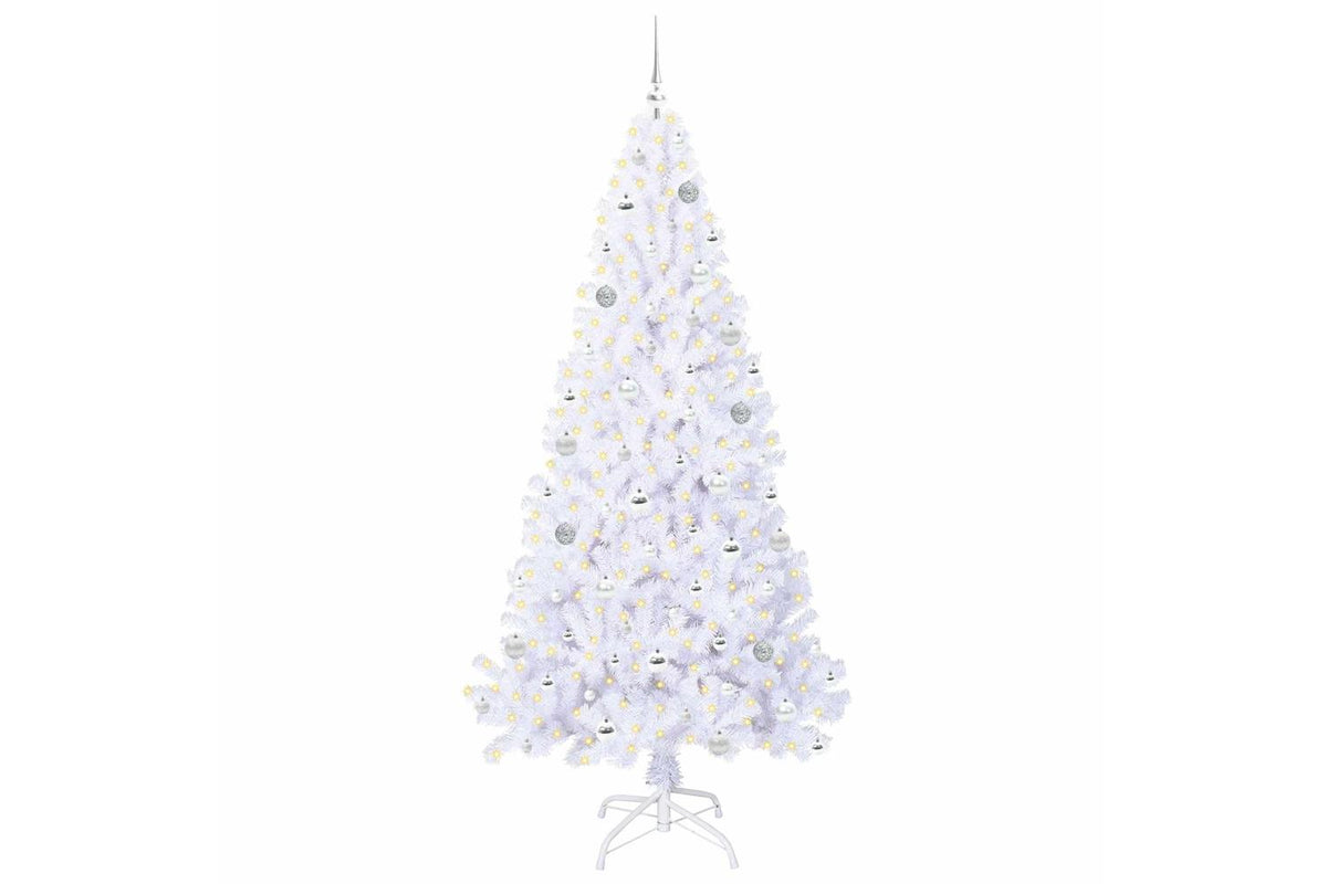Vidaxl Artificial Christmas Tree With Stand White 210 Cm Pvc And Steel-3