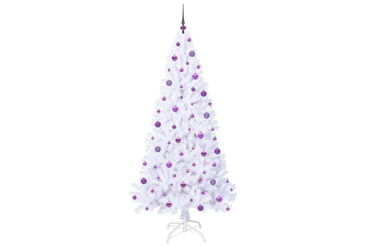 Vidaxl Artificial Christmas Tree With Stand White 210 Cm Pvc And Steel-4