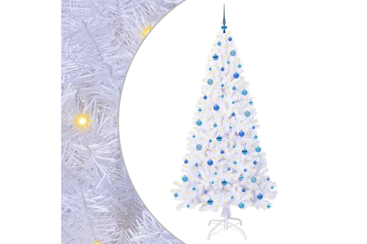 Vidaxl Artificial Christmas Tree With Stand White 210 Cm Pvc And Steel-2