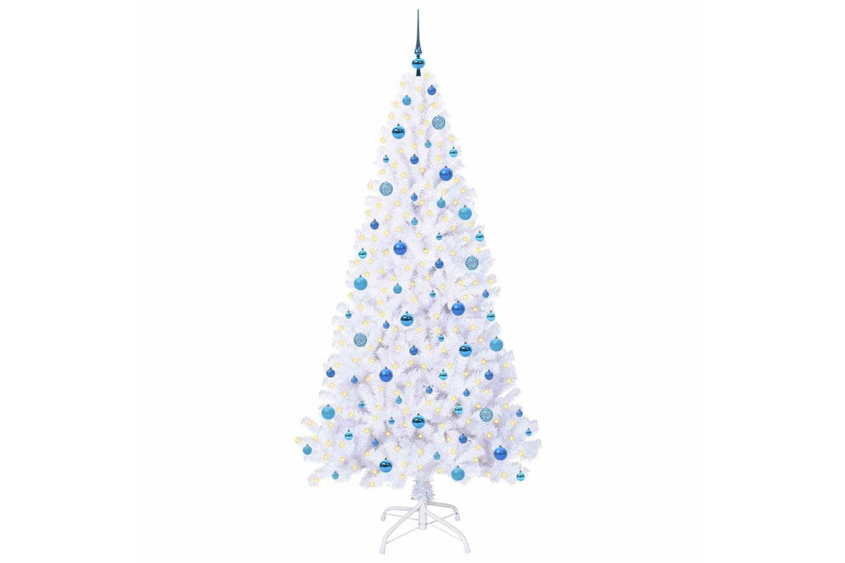 Vidaxl Artificial Christmas Tree With Stand White 210 Cm Pvc And Steel-3