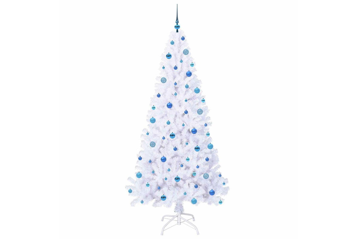 Vidaxl Artificial Christmas Tree With Stand White 210 Cm Pvc And Steel-4