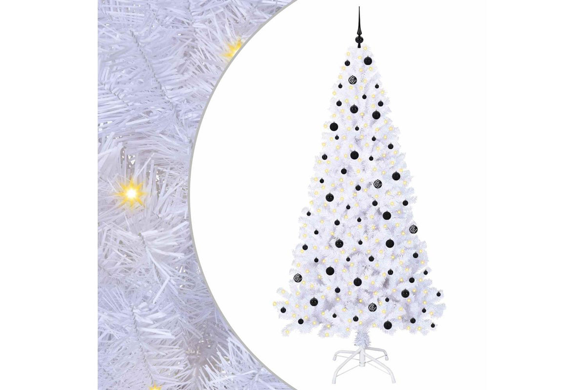 Vidaxl Artificial Christmas Tree With Stand White 240 Cm Pvc And Steel