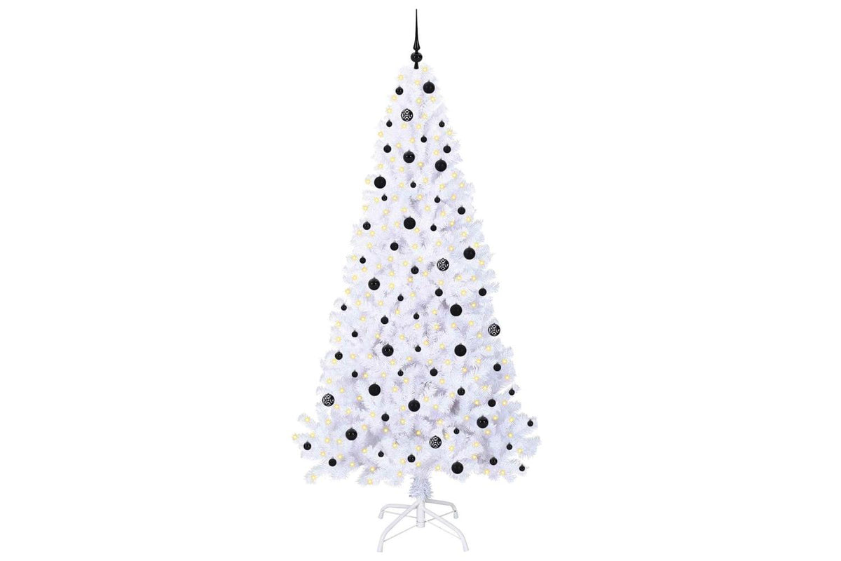 Vidaxl Artificial Christmas Tree With Stand White 240 Cm Pvc And Steel-3