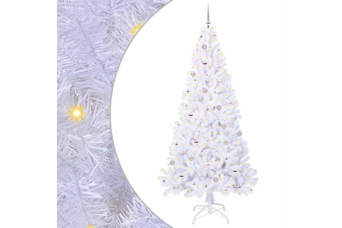 Vidaxl Artificial Christmas Tree With Stand White 240 Cm Pvc And Steel