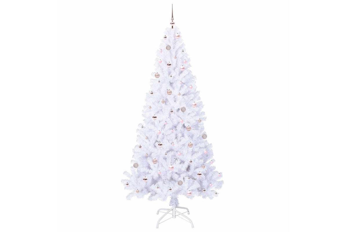 Vidaxl Artificial Christmas Tree With Stand White 240 Cm Pvc And Steel-4
