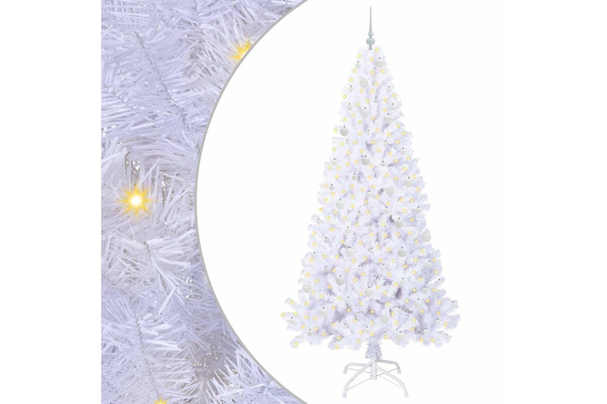Vidaxl Artificial Christmas Tree With Stand White 240 Cm Pvc And Steel-2