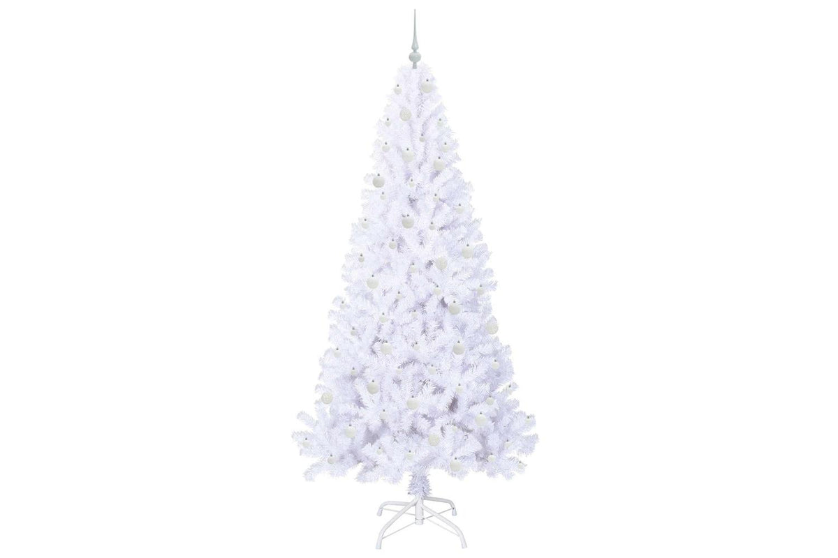 Vidaxl Artificial Christmas Tree With Stand White 240 Cm Pvc And Steel-4