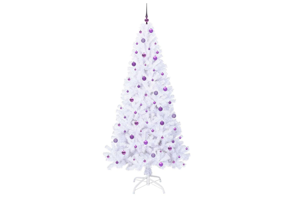 Vidaxl Artificial Christmas Tree With Stand White 240 Cm Pvc And Steel-4