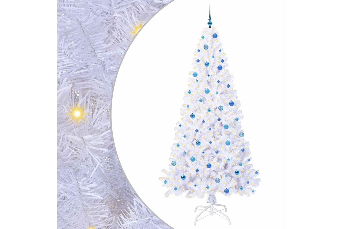 Vidaxl Artificial Christmas Tree With Stand White 240 Cm Pvc And Steel-2