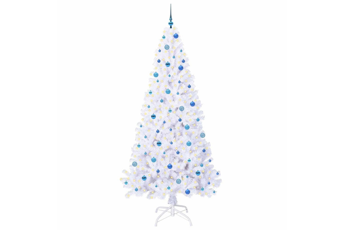Vidaxl Artificial Christmas Tree With Stand White 240 Cm Pvc And Steel-3