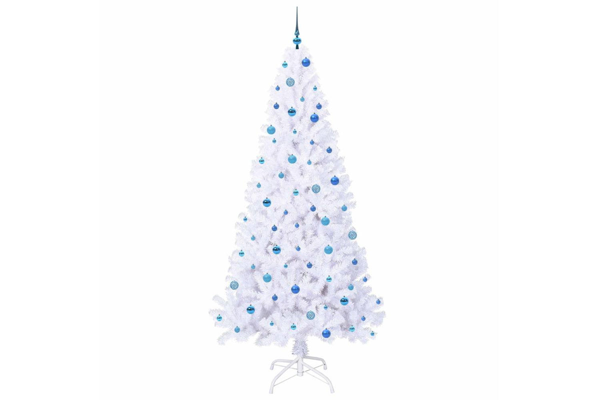 Vidaxl Artificial Christmas Tree With Stand White 240 Cm Pvc And Steel-4
