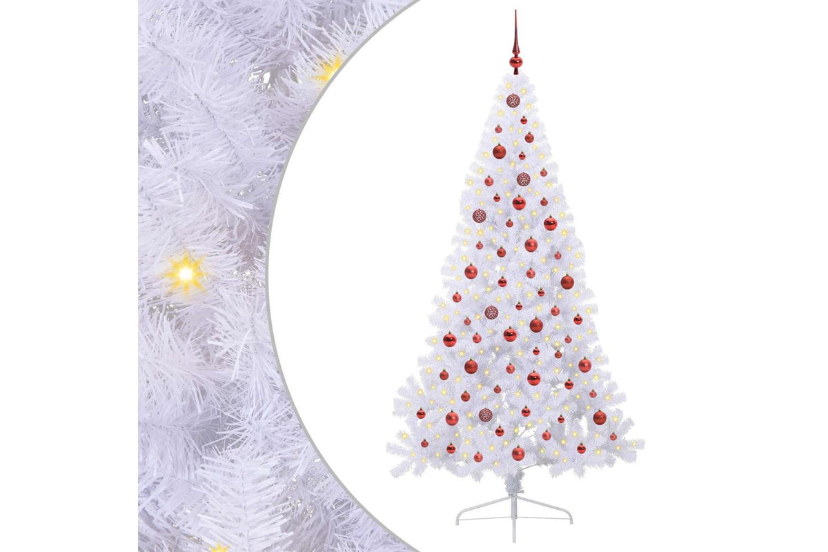 Vidaxl Artificial Christmas Tree With Stand White 210 Cm Pvc And Steel-2