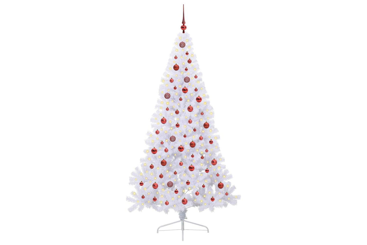 Vidaxl Artificial Christmas Tree With Stand White 210 Cm Pvc And Steel-3