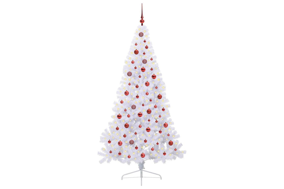 Vidaxl Artificial Christmas Tree With Stand White 210 Cm Pvc And Steel-4