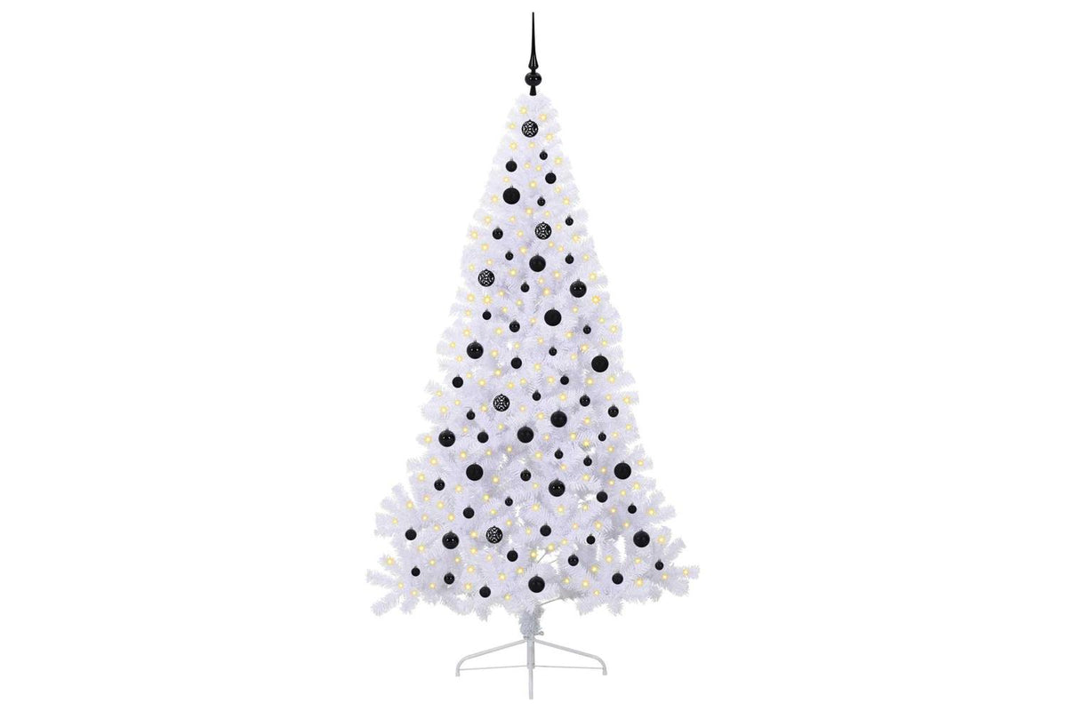 Vidaxl Artificial Christmas Tree With Stand White 210 Cm Pvc And Steel-3