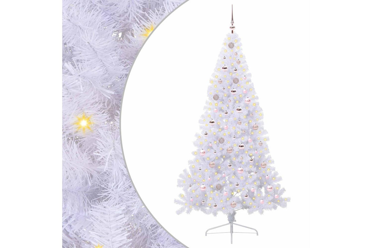 Vidaxl Artificial Christmas Tree With Stand White 210 Cm Pvc And Steel-2