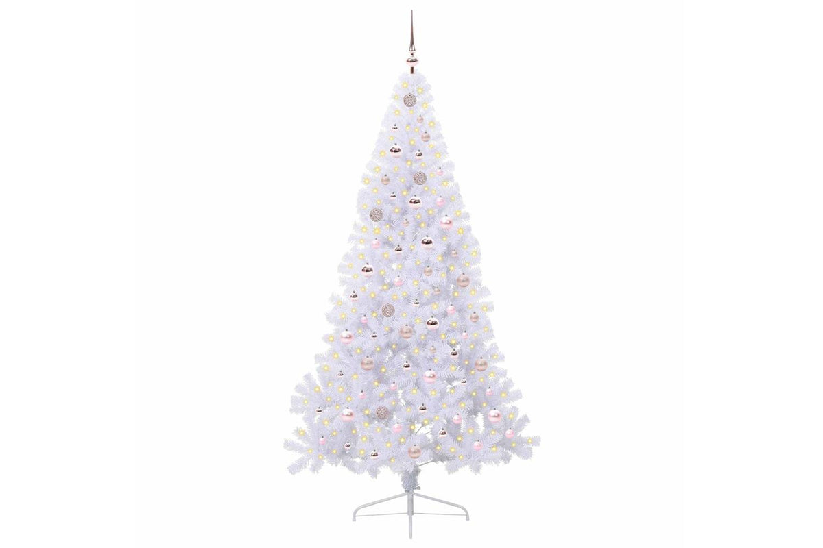 Vidaxl Artificial Christmas Tree With Stand White 210 Cm Pvc And Steel-3