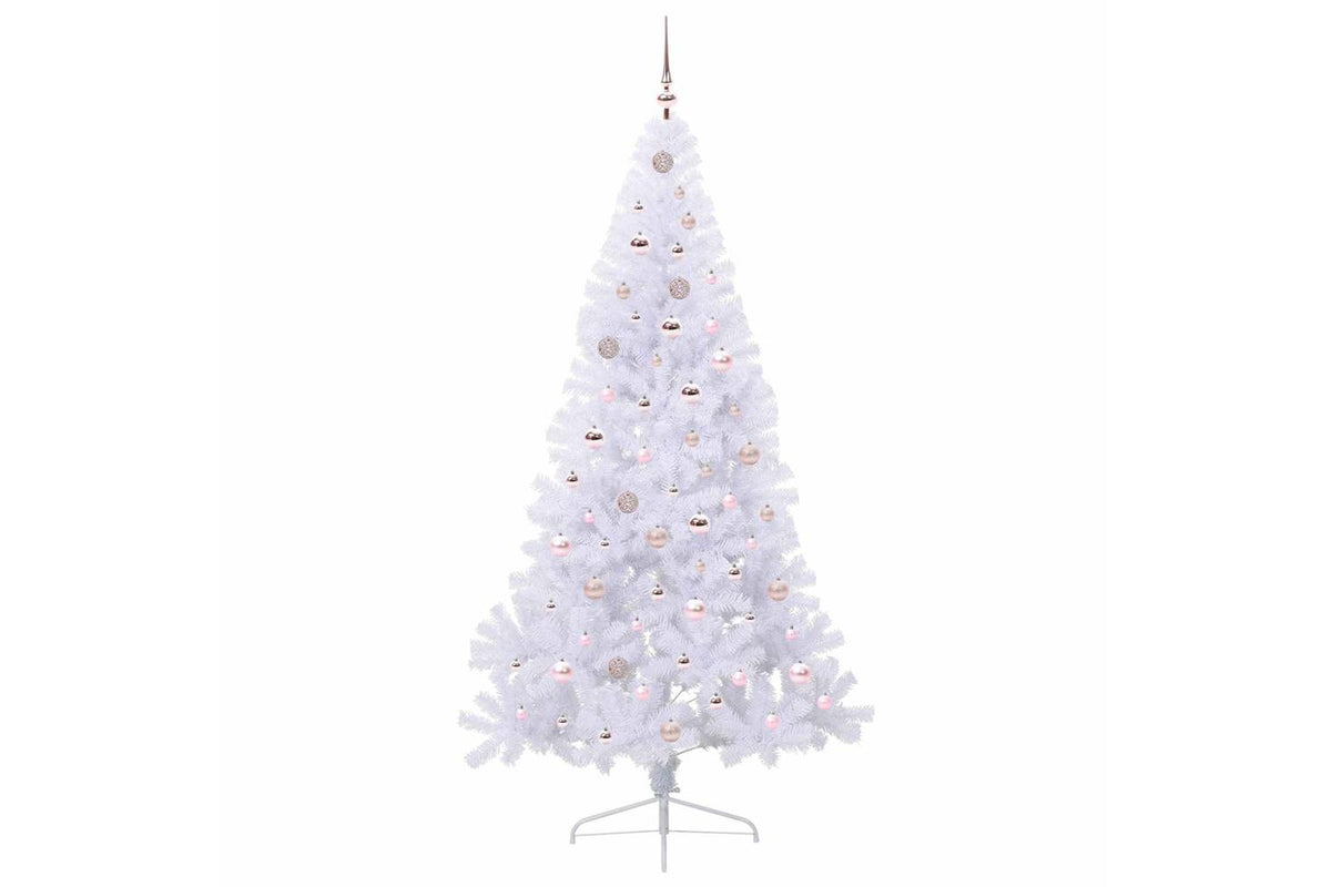 Vidaxl Artificial Christmas Tree With Stand White 210 Cm Pvc And Steel-4
