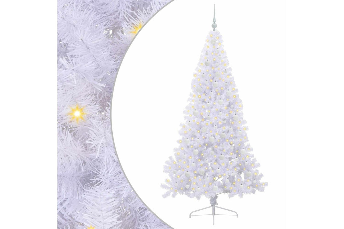Vidaxl Artificial Christmas Tree With Stand White 210 Cm Pvc And Steel-2