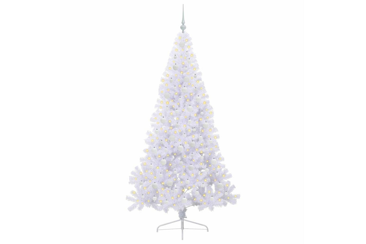Vidaxl Artificial Christmas Tree With Stand White 210 Cm Pvc And Steel-3