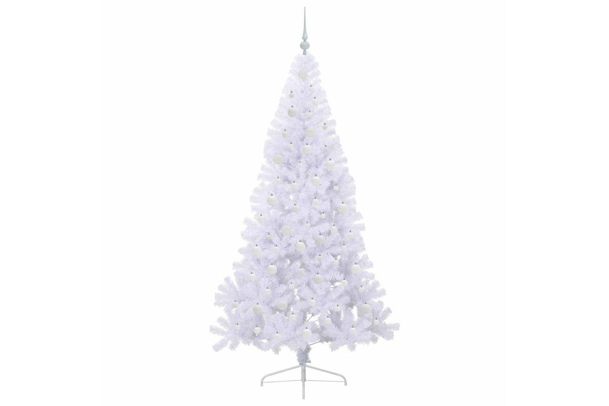 Vidaxl Artificial Christmas Tree With Stand White 210 Cm Pvc And Steel-4