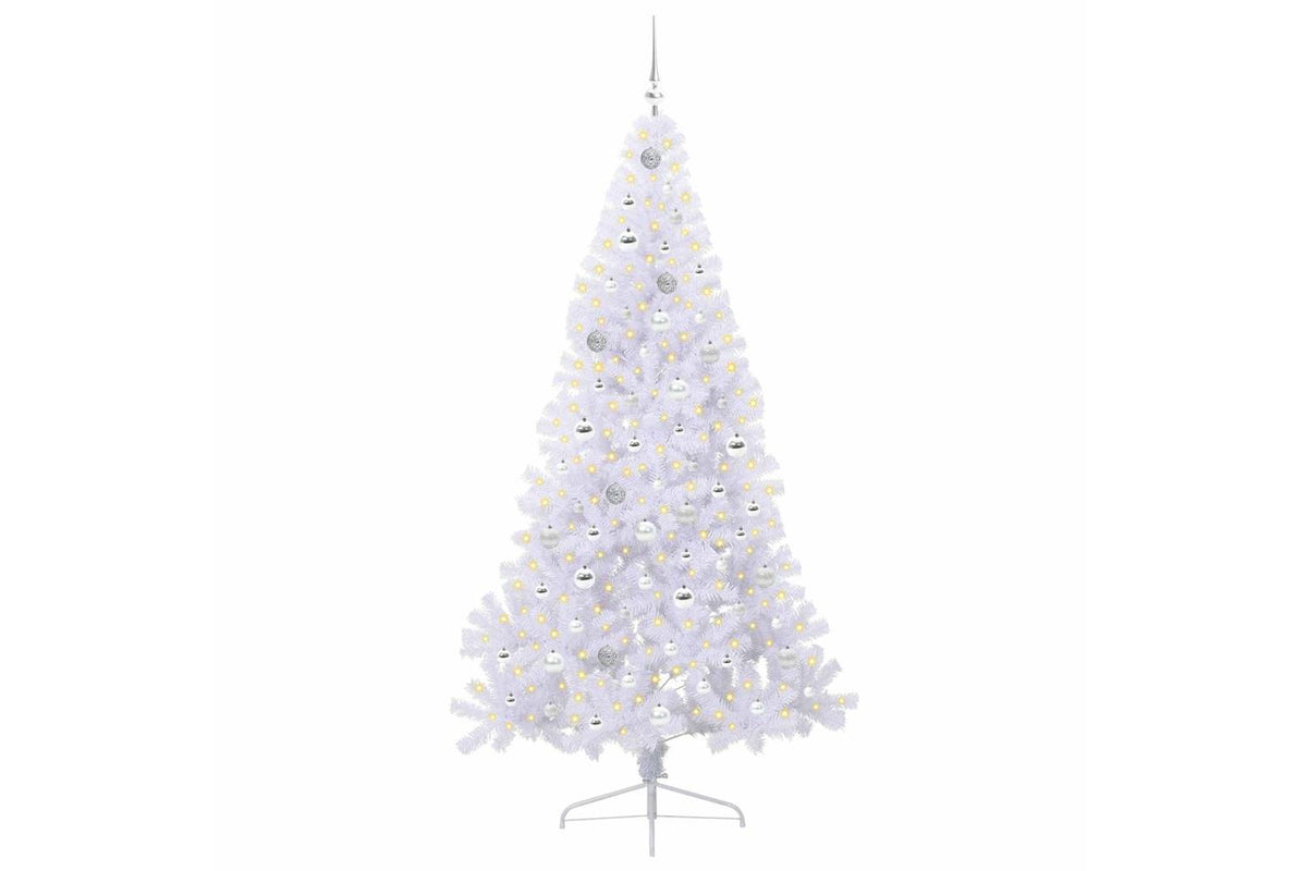 Vidaxl Artificial Christmas Tree With Stand White 210 Cm Pvc And Steel-3