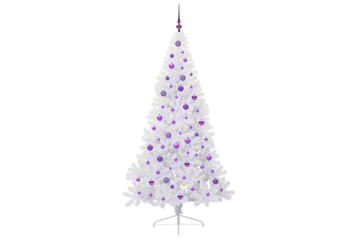 Vidaxl Artificial Christmas Tree With Stand White 210 Cm Pvc And Steel-3
