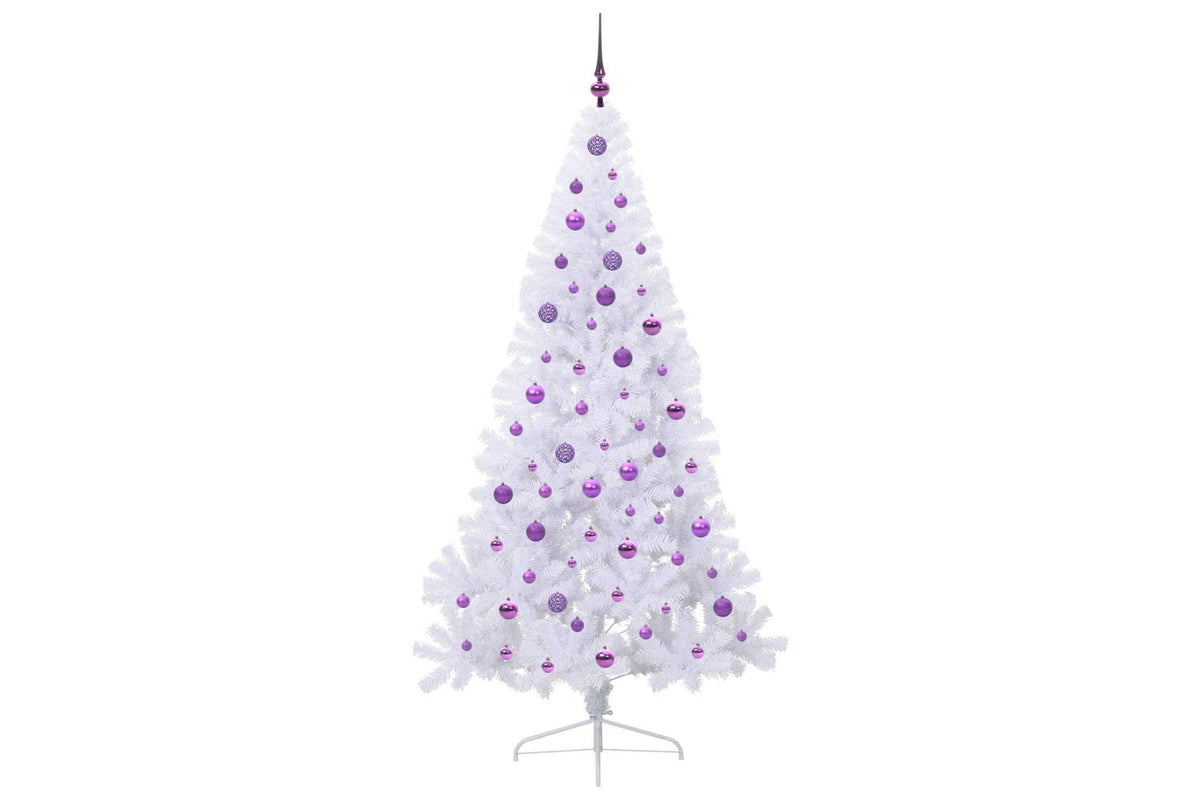 Vidaxl Artificial Christmas Tree With Stand White 210 Cm Pvc And Steel-4