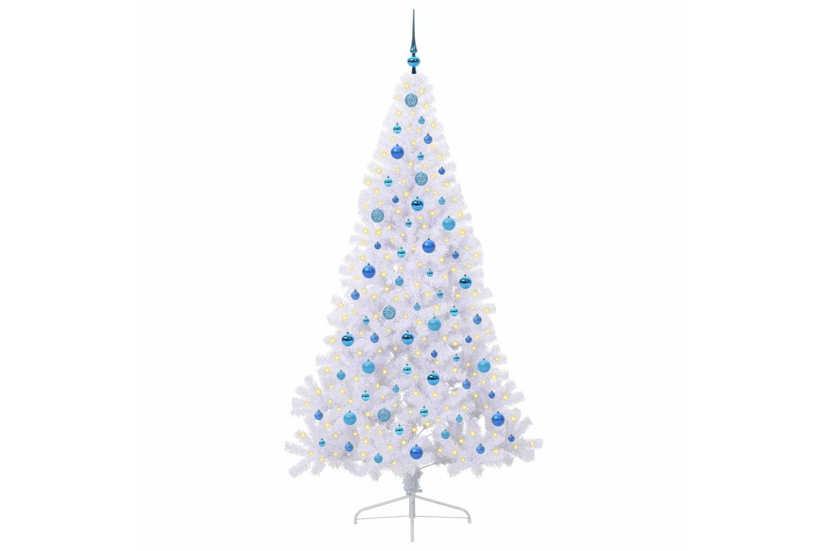 Vidaxl Artificial Christmas Tree With Stand White 210 Cm Pvc And Steel-3