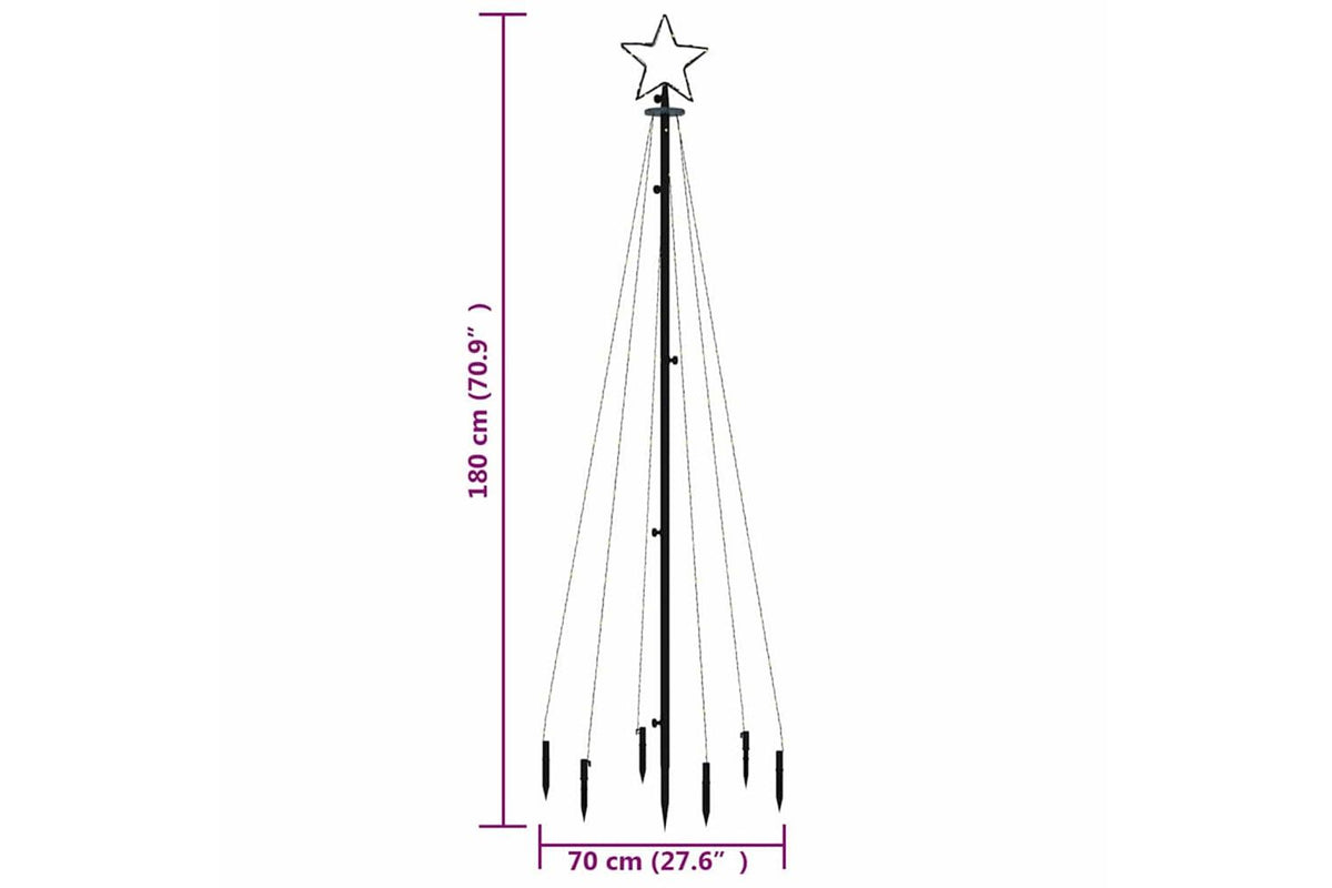 Vidaxl Christmas Tree With Spike Cold White 108 Leds 180 Cm-10