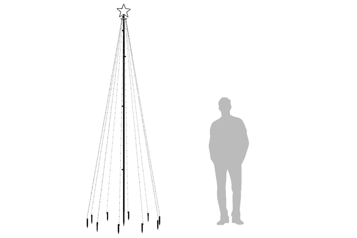 Vidaxl Christmas Tree With Spike Warm White 310 Leds 300 Cm-9