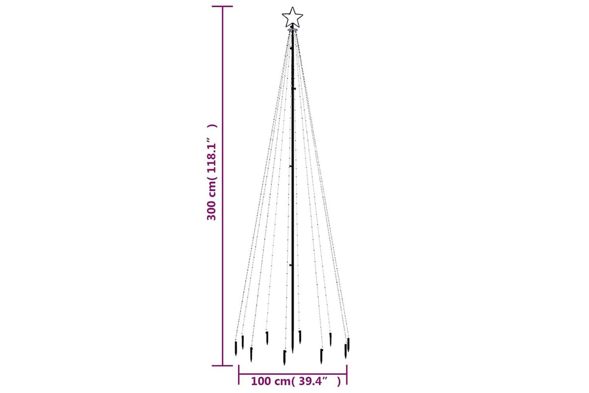 Vidaxl Christmas Tree With Spike Warm White 310 Leds 300 Cm-10